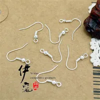 200 pezzi/lotto sterling 925 Risultati di orecchini in argento ganci a filo gioielli fai -da -da -te 15 mm Orecchini in forma di gancio di pesce283n283n