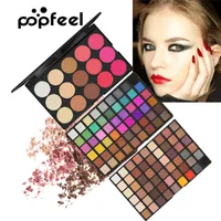 PopFeel 123 Kolory Makijaż Matowy 108 Paleta Eyeshadow Paleta Power + 15 Kolor Facial Blush Highlighter Glitter Pigment Makeup Paleta