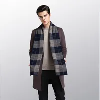 Scarves Arrival 100% Wool Scarf Men Warm Autumn Winter Plaid Fashion Male Knitted