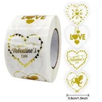 Geschenkwikkeling 3.8 cm 50-500 stks Valentijnsdag Stickers Love Heart Shape Label voor plakboeking PACKAGE PARTY TAGS Autocollantgift