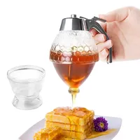 Juice Siroop Cup Bee Drip Dispenser Kettle Keukenaccessoires Honing Jar Container Sterkstand Stand Holder Squeeze Bottle 220613