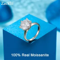 Zackiii 5.0ct婚約指輪女性14Kホワイトゴールドメッキラボダイヤモンドリングスターリングシルバーウェディングリングファインジュエリー220713