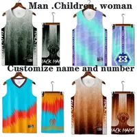 Män barn basket tröja kit vuxen och barns sportkläder snabb torkning kvinnor s skjorta kamouflage gradient kostym träning 220621