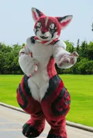 Long Fur Husky Dog Fox Mascot Costume Fursuit Halloween Suit New Furry Suit Cartoon Outfits