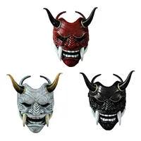 2022 DIY Adult Unisex Halloween Face Masks Japanese Hannya Demon Oni Samurai Noh Kabuki Prajna Devil Mask Latex Party Masks