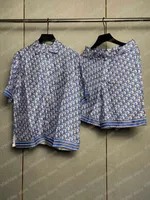 22SS Men Designers T Shirts Suits Letter Print mode Kort ärm Silk Lapel Streetwear Green Black Blue Grey Xinxinbuy S-XL