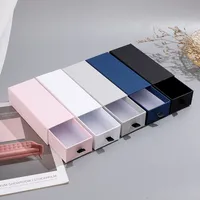 10 stks vierkante sieraden display glazen doosverpakkingshouder zwart roze witte kraft papieren geschenken boxen voor glazen 17x7x4,5 cm