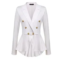 Womens Fashion Office Jacket Ladies Slim Jackets Female Solid Button Elegant Coats296S