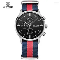 Wristwatches Casual Chronograph Military Water Resistant Quartz Watch Men Luminous Canvas Strap Wristwatch 2011 Thun22