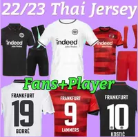 22 23 Frankfurts Soccer Jersey Eintrachts Cup Terza finale Budapest 2022 2023 Kamada Sow Borre Kostic Hauge M.Gotze 27 Football Men Kid Kit Kit Shirts