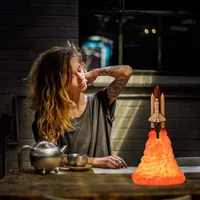 Night Lights Dropship 3D Print Space Navette Rocket Lampe USB Charging LED Light For Lover Indoor Home Desk Decor Interrupteur