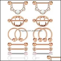 14g Nipplerings Sutek Pierścień Kobiety Steel Chirurgiczny Podkowy Circar Barbell Hoop Język Piercing Retaler Body Jewelry Drop Dostawa 2021 Ring