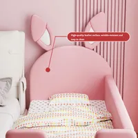Kinderen bedden moderne kinderen slaapkamer meubels jongen meisje kind dubbele beddente ondersteuning aanpassing blauw grijs roze witte konijnenoren oren