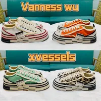 2022 New Designer Running Shoes Vanness Wu G.O.P Lows Vulcanized Lace Up Sneaker Mens Xvessels White Black Blue Animal Print Grass Women Womens Sneakers