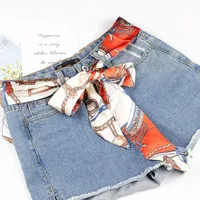 Female Floral Silk Scarf Knotted Cloth Belt Chiffon Ribbon Printing Knot Rope For Dress Coat Waist Decorative Waistband