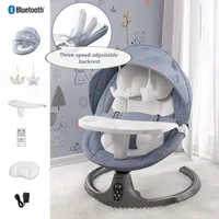Bebek salıncak elektrik sallanan sandalye yemek tabağı 2 1 hediye seti koaksiyel bebek eseri
