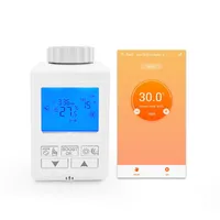 Smart Home Control Aixi-SHS Zigbee Radiator Thermostat Temperature Heating LED Screen Display Compatible Amazon Alexa Voice