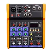 Professional 4 Channel Bluetooth O USB Mixer Console Sound Card,USB Powered And Output, For Karaoke Music Production