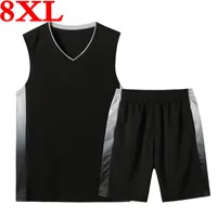 Men&#039;s T-Shirts Basketball Plus Size 8XL 7XL Clothes Arrivals Men T Shirt Top Shorts Summer Two Pieces Sleeveless Casual Tee Shirts SetMen&#039;s