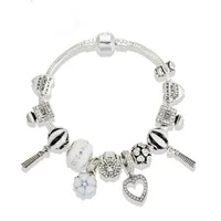 New Fashion Charm Bracelet 925 Silver for Bracelets peachheart Pendant Bangle perfume bottle Charm Beads Diy Jewelry for gift321v