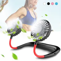 Portable Neck Hanging Fan USB Rechargeable Hands Free Cold Cooler Mini Neck Dual Heads Home Office Outdoor Sports