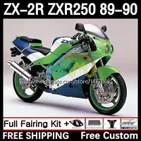 Kit de corpo inteiro para kawasaki ninja zx 2r 2 r r250 zxr 250 zx2r zxr250 1989 1990 coragem 8dh.0 zx-2r zxr-250 89-98 zx-r250 zx2 r 89 90 Motorcycle Green Green Blide