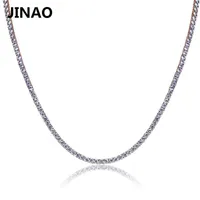 Jinao Gold/Rosegold/Color de color plateado Hip Hop Hop Copper Micro Pave CZ Stone2.5-10 mm Collar de cadena de tenis 220702