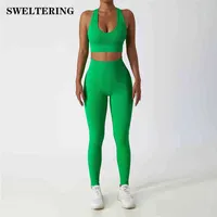 Parçalar Dikişsiz Yoga Set Yüzük Egzersizleri Kadınlar için Spor Sütyen Yüksek Bel Şort Tayt Setleri Fitness Spor Giyim J220706