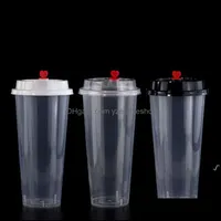 Disposable Cups Sts Kitchen Supplies Kitchen Dining Bar Home Garden 700Ml 24Oz Plastic Dinnerware Cold Drinks Juice Cup Thicken Transpare
