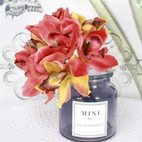 Decorative Flowers & Wreaths 1 Bouquet 7-Head Artificial Flower Orchid Home El Wedding Bridal Table Decor Bride Bridesmaid Holding 2022