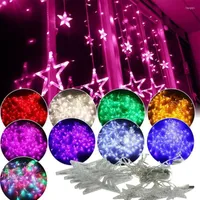 Saiten LED Weihnachtslichter AC 220V EU/AU/US ROMANTIC Fairy Star Vorhang String Leuchte Urlaub Hochzeit Girlande Party dekoriert