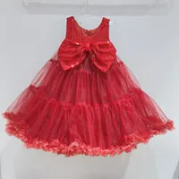 最高品質の赤ちゃんガールズドレスのウェディングドレス夏の子供女の子のスパンコールの王女のドレス甘い子供たちのパーティーチュチュの服