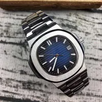 Men Deluxe Watch 5711 Blue Dial Transparant Back Automatic 2813 Bewegingen Horloges Automatisch mechanisch horloge roestvrij staal el Hig257W