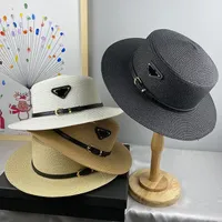 2022 P Designer Cap Bucket Hat Moda Mężczyźni Kobiety Dopasowane Top Czapki Wysokiej Jakości Słomy Słońce Czapki Pusty Kapelusz
