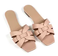 Kadın Flats Terlik Tasarımcı Ayakkabı Slayt Sandal Tribute Nu Pieds Patent Deri Sandalet Size35-42