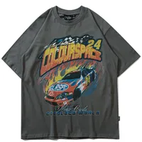 Men streetwear harajuku t-shirt hip hop vintage racing car graphic tirt summer summer summer tshirt cotton tops tees 220812