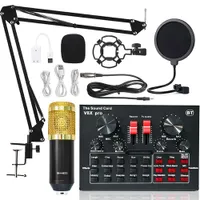 BM 800 Professionelle Audiomikrofone V8 Soundkarten-Set BM800 MIC Studio-Kondensator-Mikrofon für Karaoke-Podcast-Aufnahme Live-Streaming