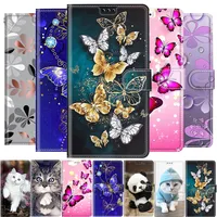 Flip Leather Wallet Téléphone pour Samsung Galaxy S22 S21 Plus Ultra M52 M32 5G A13 A52S A22 A33 A21S A41 Butterfly Book Cover