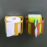 Bathroom punch- toilet paper rack holder tissue box wall-mounted345G