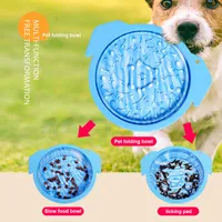 Bols Portable Personnalisé Personnalisé Bol à eau pliable Cat Dog Silicone Silicone Pet Bowl Inventaire Grossiste