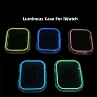 Case de reloj luminoso para Apple Watch 41 mm 45 mm 44 mm 42 mm 44 mm 38 mm Half Pack Pack Cover Iwatch 7 6 5 4 3 SE Accesorios de banda de reloj