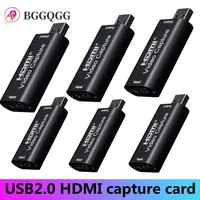 BGGQGG 4KビデオキャプチャカードUSB2.0 HDMIビデオグラバー1080P 60FPSレコーダー用PS4ゲームDVD HDカメラレコーディングライブストリーミングF