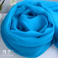 Scarves 100% Real Silk Scarf Women 2022 Foulard Femme Blue Shawls Wraps For Ladies Solid Neck Natural Chiffon