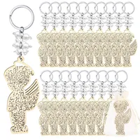 Keychains Wooden Baptism Key Rings Angel Keychain Baby Shower Favor Baptismal Souvenirs Communion For Bridal