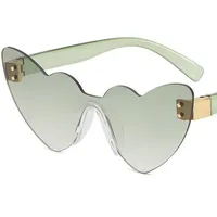 NEW Children Sunglasses Asymmetric Heart Sun Glasses Kids Anti-UV Spectacles Rimless Siamese Lens Eyeglasses Gradient Adumbral