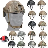 MH Fast Tactical Helm With Goggles Outdoor Equipment Airsoft Paintabll Shooting Helmet Head Protection Gear ABS Simple VersionNo01-006