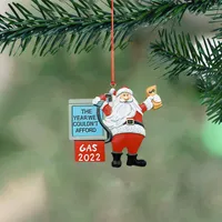 2022 Petrol Santa Claus Christmas Tree Pendant UV Printing Resin Craft Ornament