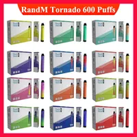 Original RandM Tornado 600 Puffs Disposable Vape E Cigarette 550mah Battery 2ml Pre-filled 0% 2% 3% 5% Adjust Airflow with RGB light TPD Certified