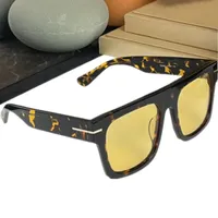 Euro-Am Bigrim Square Sunglasses UV400 Unisex 55-22 Nightvision Yellow Driving Sun Glasses HD Gradient Goggles Fullset Case
