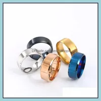 Pierścienie zespołowe biżuteria 316L stal nierdzewna zwykła solidny kolor mężczyzn mężczyzn Kobiet Ring Factory Sale Cena Dowód 2021 DHDFT